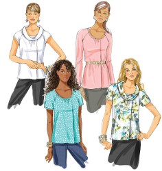 5561 EASY BUTTERICK LOOSE SHORT - LONG SLEEVE CUTE TOPS PATTERN 16-24